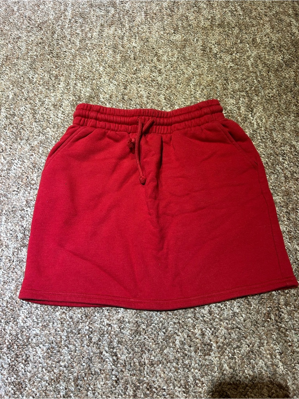 TNA Red Drawstring Mini Skirt